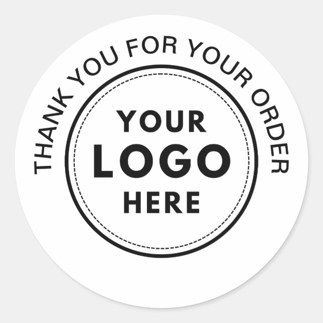 Adesivo Redondo Mínimo de Logotipos - Obrigado (Frente)