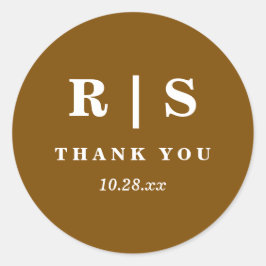 Adesivo Redondo Mínimo e Chic | Vinheta de Casamento do Monograma