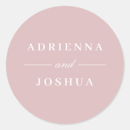 Adesivo Redondo Mínimo Elegante Monograma Dusty Rosa