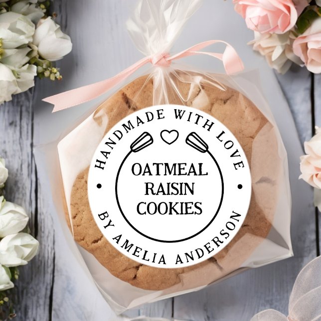 Adesivo Redondo Mínimo feito à mão com pasta de nome personalizado (Criador carregado)