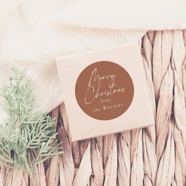 Adesivo Redondo Mínimo Moderno Vermelho Vermelho de Ferrugem de Na (Criador carregado)