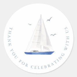 Adesivo Redondo Mínimo Náutico Chá de fraldas Ahoy Boy