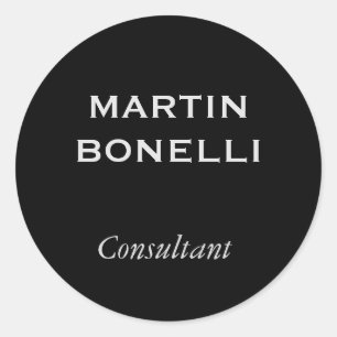 Adesivo Redondo Mínimo Negra Moderna Plana