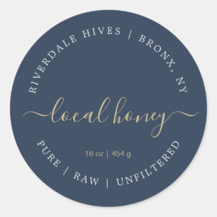 Adesivo Redondo Mínimo Rótulo de Mel Puro Local Bruto