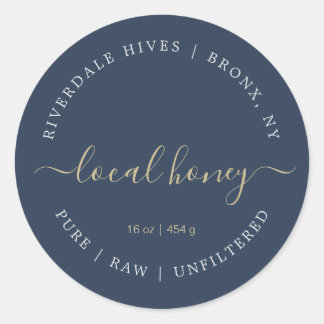 Adesivo Redondo Mínimo Rótulo de Mel Puro Local Bruto