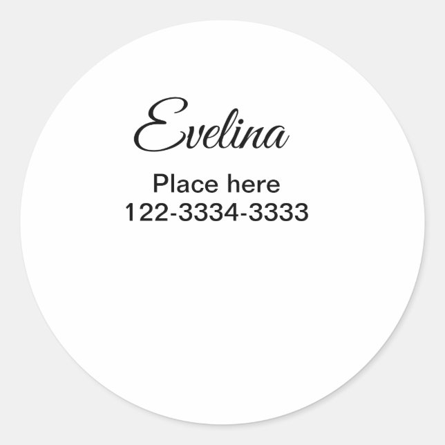 Adesivo Redondo Mínimo simples adicione seu nome texto localidade  (Frente)