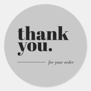 Adesivo Redondo Mínimo Simples Agradeço ao Business Sticker