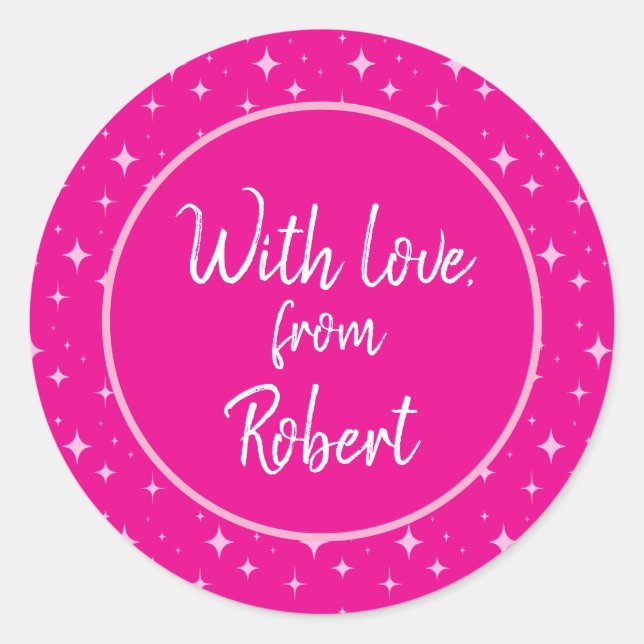 Adesivo Redondo Mínimo Simples Rosa (Frente)