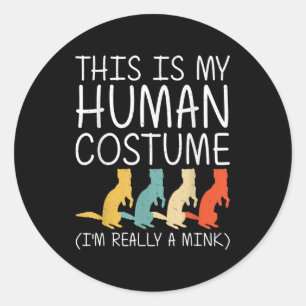 Adesivo Redondo Mink Halloween Fácil Roupa Humana Fácil