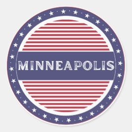 Adesivo Redondo Minneapolis City Pride Emblem – American Identity