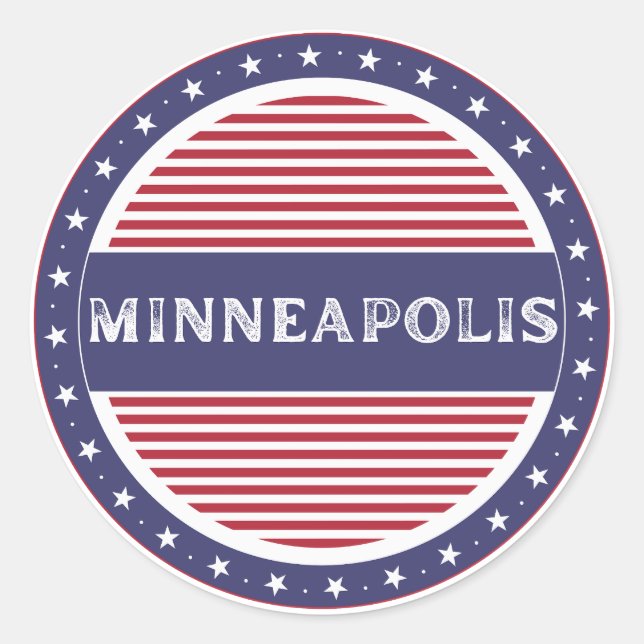 Adesivo Redondo Minneapolis City Pride Emblem – American Identity (Frente)