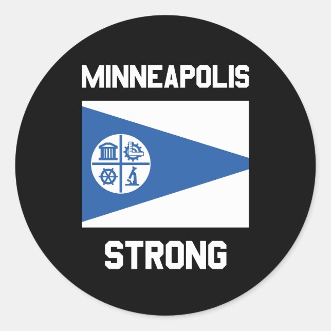 Adesivo Redondo Minneapolis Strong Classic Round Stickers (Frente)