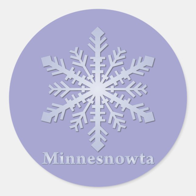 Adesivo Redondo Minnesnowta Blue Snowflake (Frente)