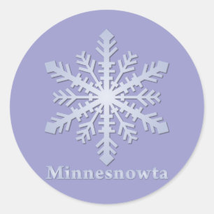 Adesivo Redondo Minnesnowta Blue Snowflake