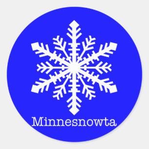 Adesivo Redondo Minnesnowta Snowflake
