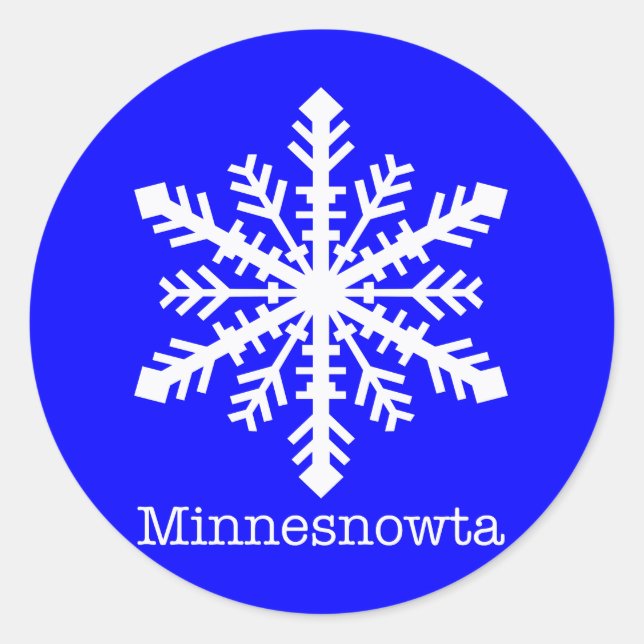 Adesivo Redondo Minnesnowta Snowflake (Frente)
