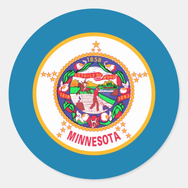 Adesivo Redondo Minnesota Flag (Frente)