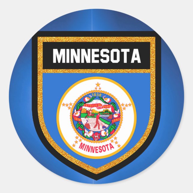 Adesivo Redondo Minnesota Flag (Frente)