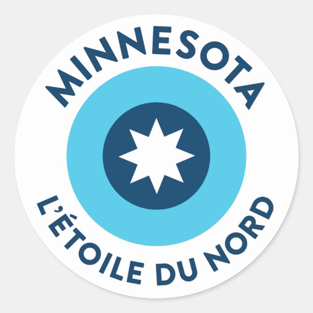 Adesivo Redondo Minnesota - L'Étoile Du Nord (Frente)