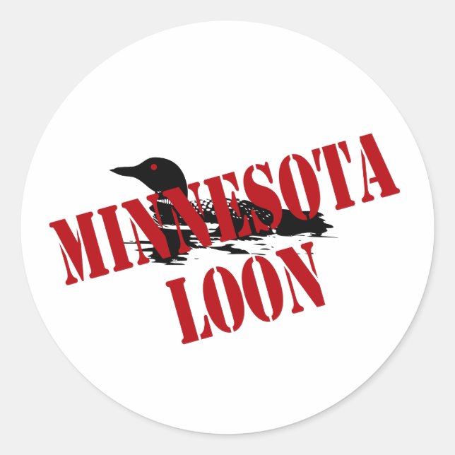 Adesivo Redondo Minnesota Loon (Frente)