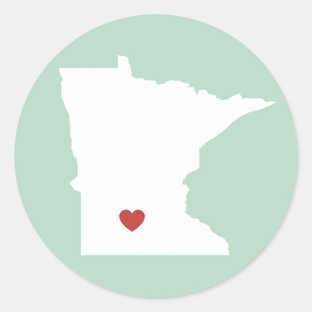 Adesivo Redondo Minnesota Love - Customizable Sticker (Frente)