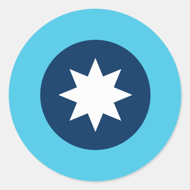 Adesivo Redondo Minnesota North Star Flag (Frente)