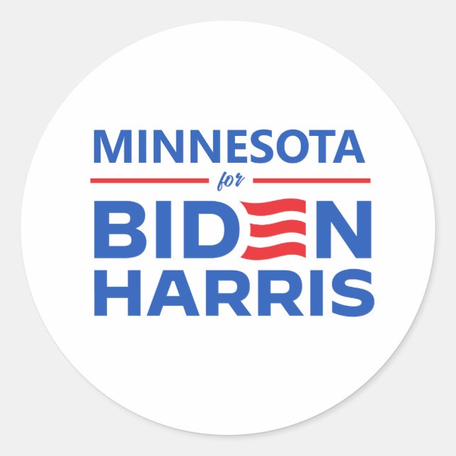 Adesivo Redondo Minnesota para Biden Harris (Frente)