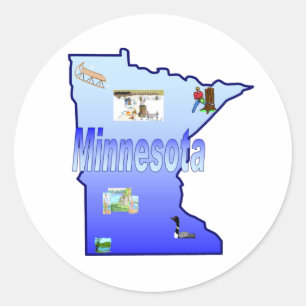 Adesivo Redondo Minnesota Sticker