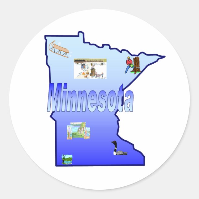 Adesivo Redondo Minnesota Sticker (Frente)