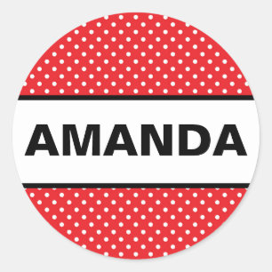 Adesivo Redondo Minnie Mouse Inspire Custom Name Sticker