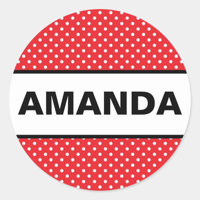 Adesivo Redondo Minnie Mouse Inspire Custom Name Sticker (Frente)