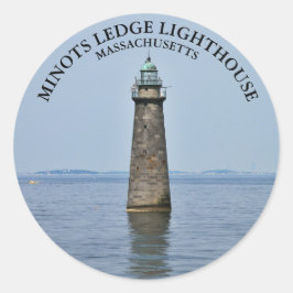 Adesivo Redondo Minots Ledge Lighthouse de Massachusetts Stickers