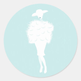 Adesivo Redondo Mint Chic Fashion Lady Sticker
