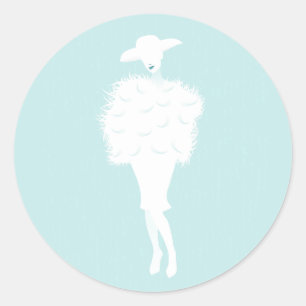 Adesivo Redondo Mint Chic Fashion Lady Sticker