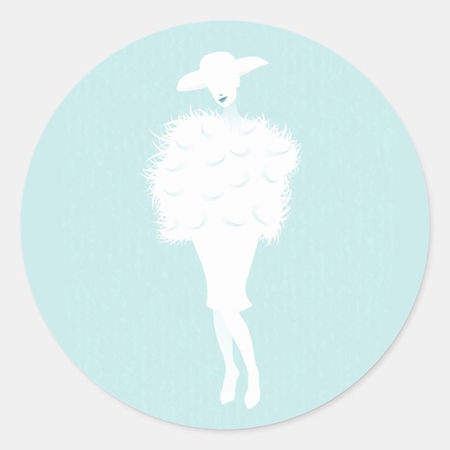 Adesivo Redondo Mint Chic Fashion Lady Sticker (Frente)