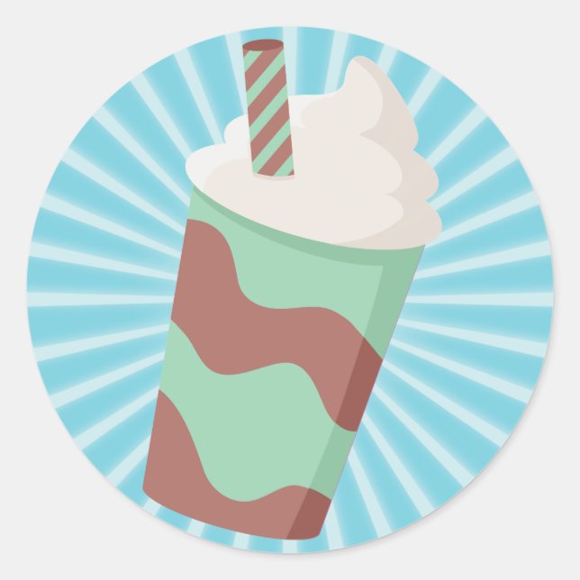 Adesivo Redondo Mint Choc Milkshake (Frente)