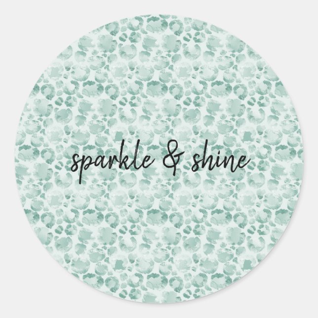 Adesivo Redondo Mint Glam Leopard Print (Frente)