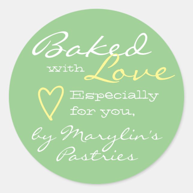 Adesivo Redondo Mint Green Simple feito com pasto cardíaco (Frente)