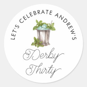 Adesivo Redondo Mint Julep Horse Race Derby Trinta Anos