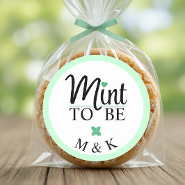 Adesivo Redondo Mint to Be Monogram Wedding Bridal Shower