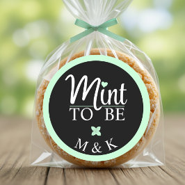 Adesivo Redondo Mint to Be Monogram Wedding Bridal Shower