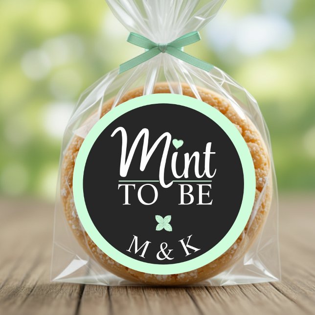 Adesivo Redondo Mint to Be Monogram Wedding Bridal Shower (Mint to Be Monogram Wedding Bridal Shower Classic Round Sticker
)