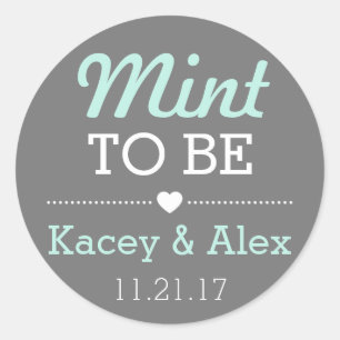Adesivo Redondo Mint To Be Stickers Casamento Favor