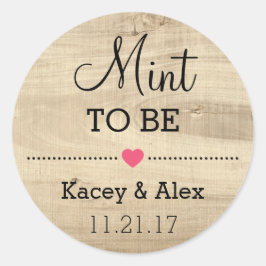 Adesivo Redondo Mint To SStickers Rustic Wood Wedes Favor