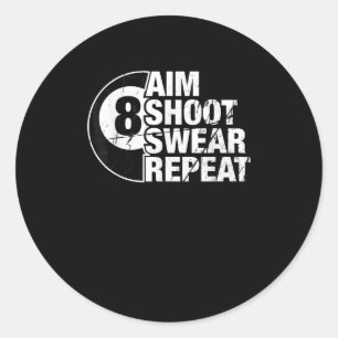 Adesivo Redondo mira de atirar jura jogar bilhar de piscina de 8 b