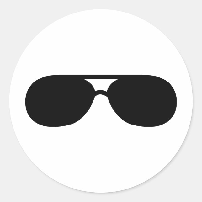Adesivo Redondo mira de óculos escuros (Frente)