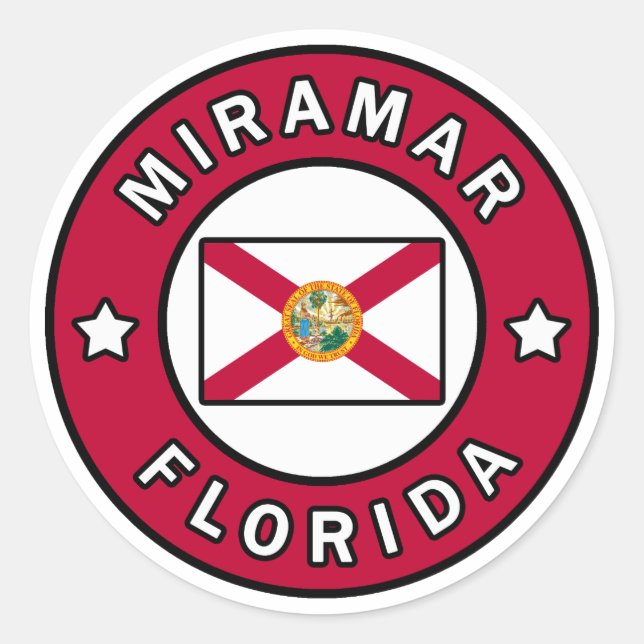 Adesivo Redondo Miramar Florida (Frente)