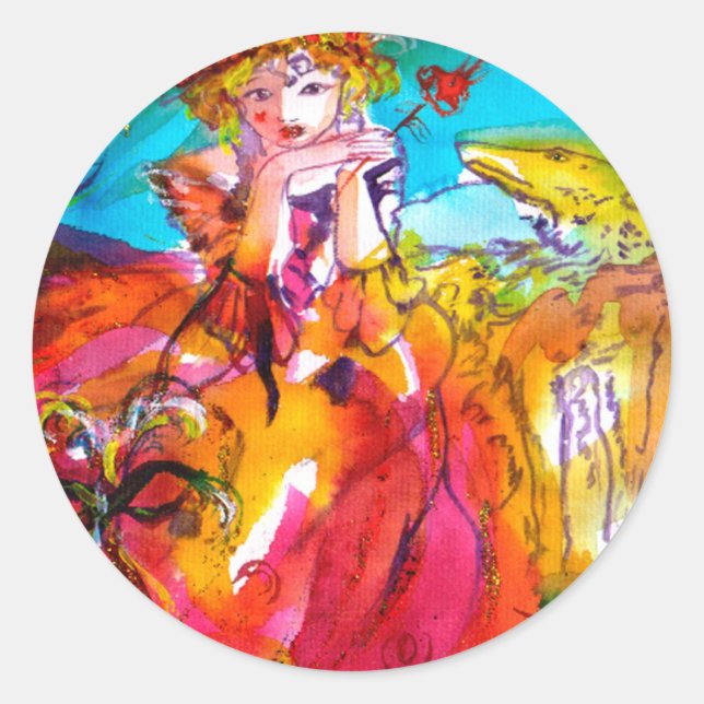 Adesivo Redondo MIRANDOLINA, rosa, amarelo fuchsia (Frente)