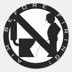 Adesivo Redondo Mire antes de disparar