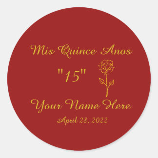Adesivo Redondo Mis Quince Anos Stickers